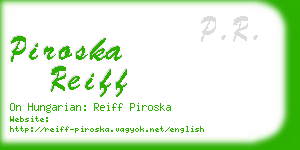 piroska reiff business card